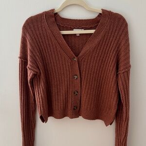 SO Women's Rust Ribbed Cardigan